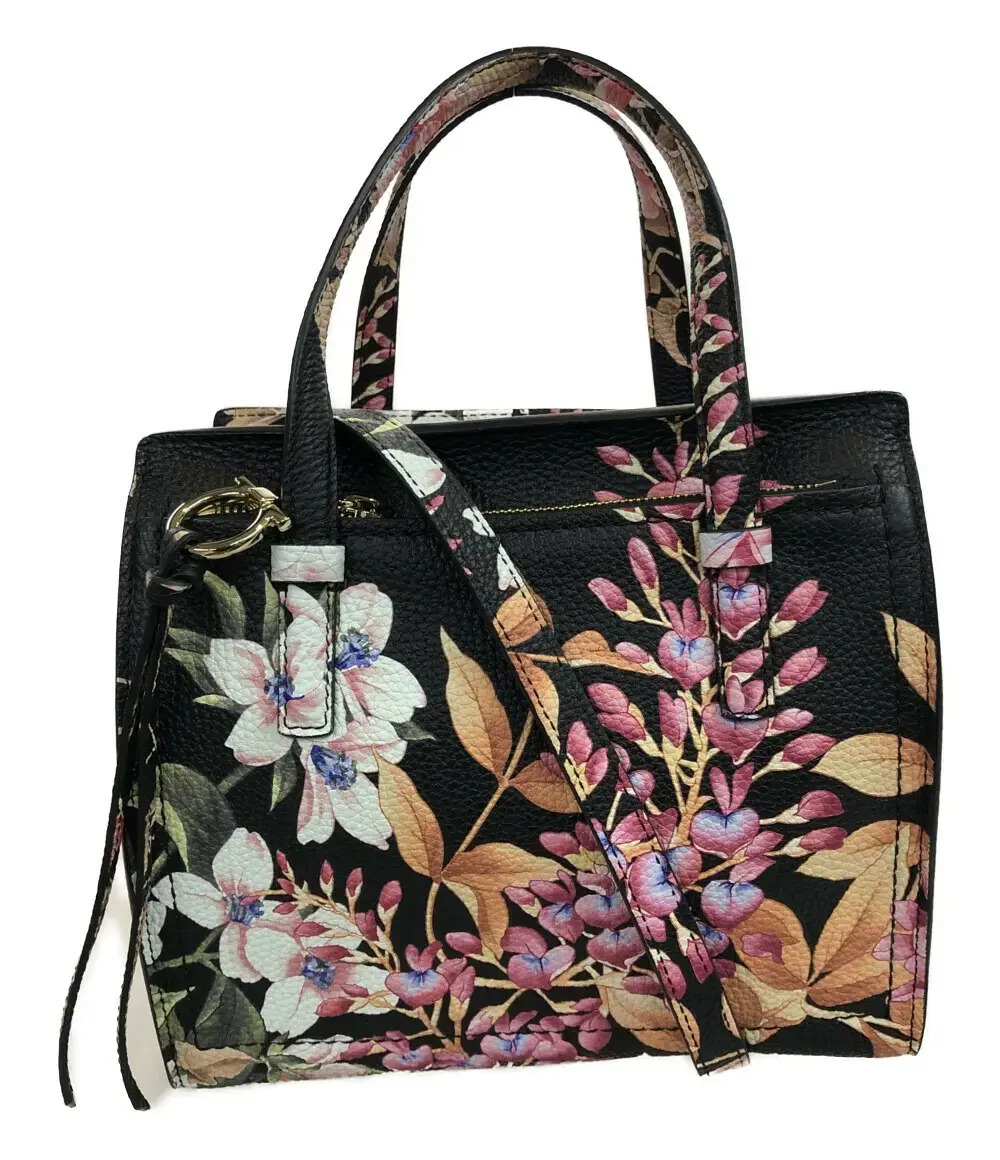 Salvatore Ferragamo Amy Leather 2Way Shoulder Bag Black Brown